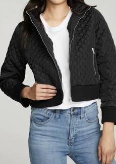 Chaser Cropped Hooded Jacket With Rib In True Black