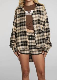 Chaser Flannel Long Sleeve Button Down Shirt In London Plaid
