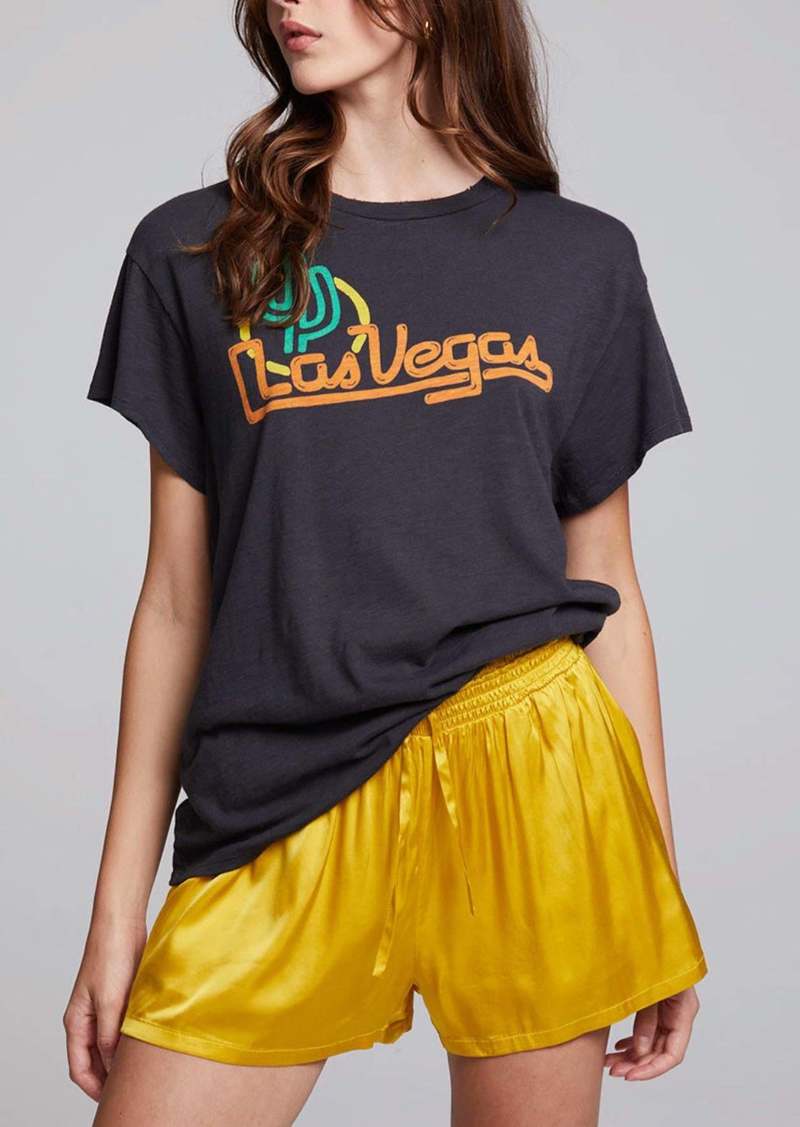 Chaser Jersey Short Sleeve Crew Las Vegas Top In Black