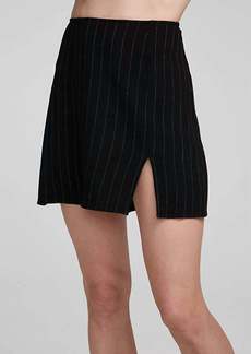 Chaser Kiss Pinstripe Mini Skirt In Black