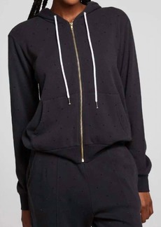 Chaser Lex Zip Up Hoodie In Licorice