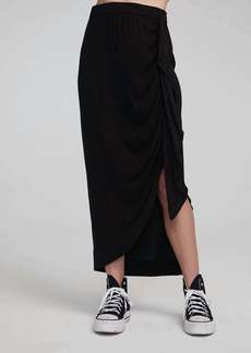 Chaser Lindsay Midi Skirt In Shadow Black