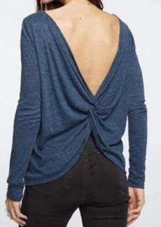 Chaser Long Sleeve Tri-Blend Twist Back Pullover In Amalfi