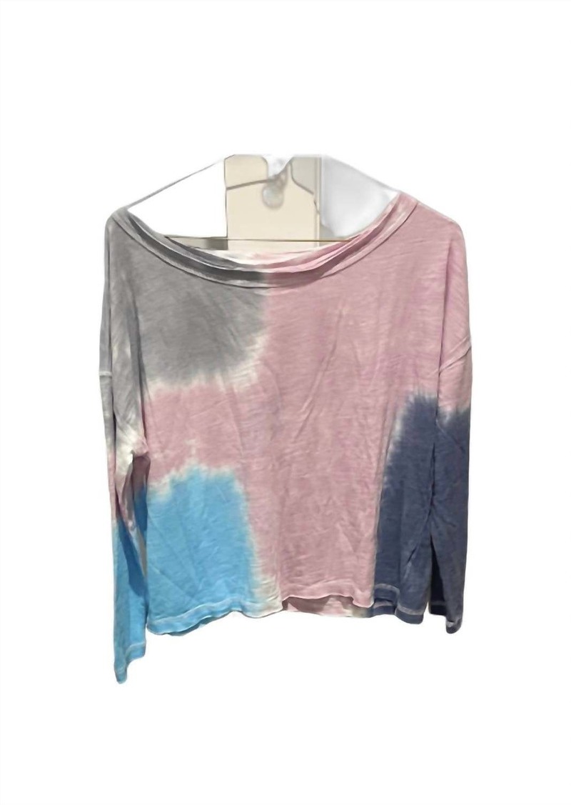 Chaser L/s Slub Jersey Open Neck Drop Shoulder Tee Tie Dye