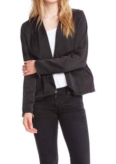 Chaser Open Front Collarless Jacket W Zippers In True Black