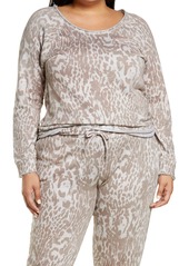 Plus Size Women's Chaser Animal Print Cotton & Linen Sweatshirt