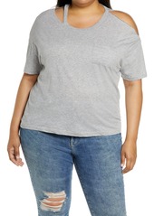 Chaser Cutout Jersey T-Shirt in Heather Grey at Nordstrom