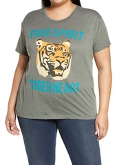 Plus Size Women's Chaser Tiger Heart Graphic Tee