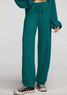 Chaser Ribbed Knit Blouson Hem Joggers In Emerald