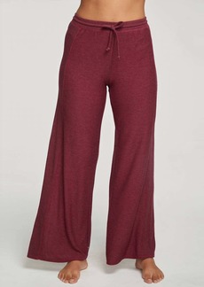 Chaser Rpet Cozy Knit Wide Leg Rib Panel Pants In Jingle