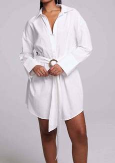 Chaser Sabrina's Linen Button Up Dress In White