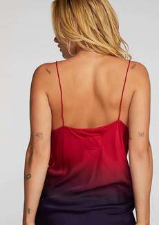 Chaser Stretch Silky Woven Tank Top In Cherry Wine