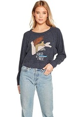 Chaser "Wild and Free" Love Knit Batwing Pullover