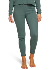 Chaser Heritage Lace Trim Thermal Leggings in Aspen at Nordstrom