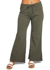 Chaser Wide Leg Cotton Fleece Lounge Pants in Safari at Nordstrom