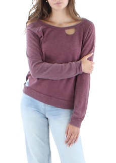 Chaser Womens Distressed Heathered Pullover Top