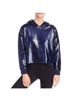 Chaser Womens Sequined Hooded Sweatshirt