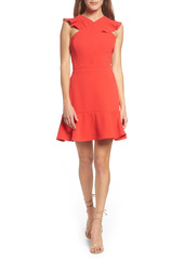 Chelsea28 Cross Front Ruffle Dress in Red Mars at Nordstrom