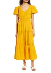 Chelsea28 Dreamy Tiered Midi Dress in Yellow Treasure at Nordstrom
