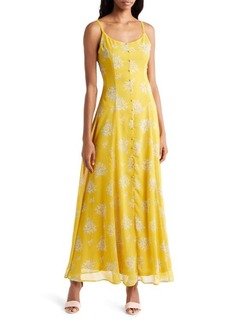 Chelsea28 Floral Print Maxi Sundress in Yellow Cluster Flower at Nordstrom