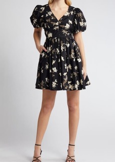 Chelsea28 Floral Puff Sleeve Cotton Dress
