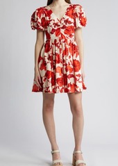 Chelsea28 Floral Puff Sleeve Cotton Dress