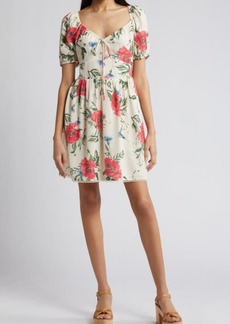 Chelsea28 Floral Puff Sleeve Fit & Flare Dress