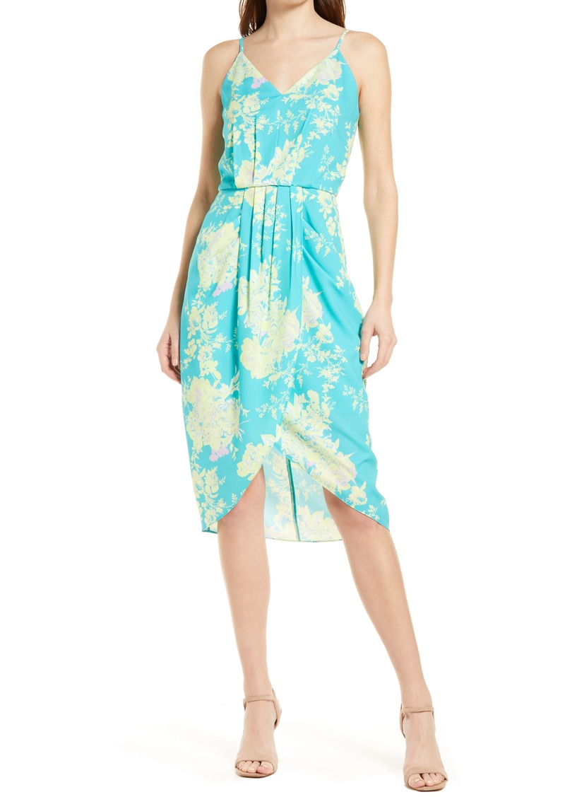 Chelsea28 Chelsea28 Sleeveless Faux Wrap Dress in Pink Water Peonies at  Nordstrom | Dresses