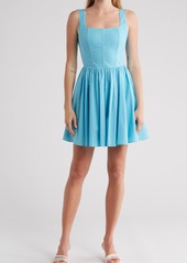 Chelsea28 Square Neck Corset Dress in Coral Sugar at Nordstrom Rack