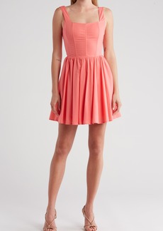 Chelsea28 Square Neck Corset Dress in Coral Sugar at Nordstrom Rack