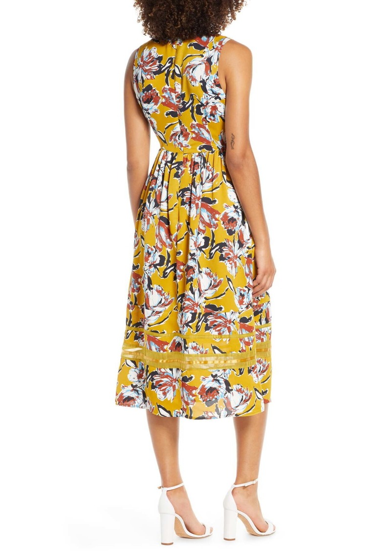 chelsea28 floral print pleated dress