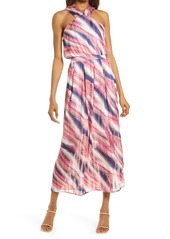 Chelsea28 Halter Chiffon Maxi Dress in Pink- Purple Abstract Stp at Nordstrom