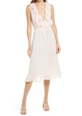 Chelsea28 Ruffle Trim Chiffon Dress in Pink Creole at Nordstrom