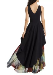 Chiara Boni La Petite Robe Aci Pleated Chiffon Gown