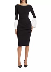 Chiara Boni La Petite Robe Addax Bell-Sleeve Cocktail Dress