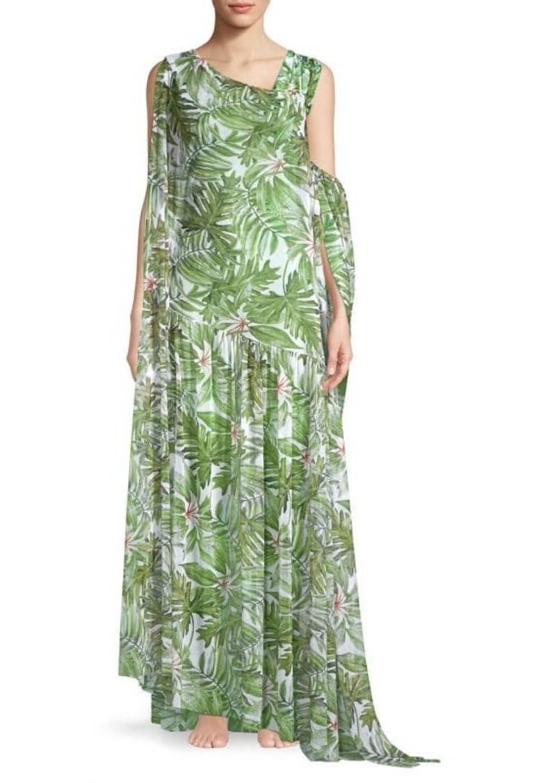 Chiara Boni La Petite Robe Aja Illusion Palm Print Maxi Dress