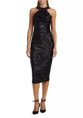 Chiara Boni La Petite Robe Akike Sequined Halter Cocktail Dress