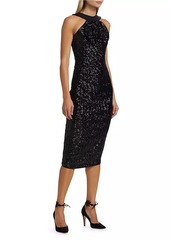 Chiara Boni La Petite Robe Akike Sequined Halter Cocktail Dress