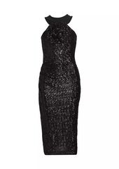 Chiara Boni La Petite Robe Akike Sequined Halter Cocktail Dress