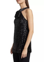 Chiara Boni La Petite Robe Aky Sequined Halter Top