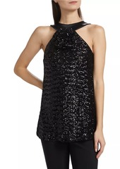 Chiara Boni La Petite Robe Aky Sequined Halter Top