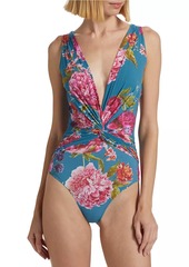 Chiara Boni La Petite Robe Almea Floral Twist One-Piece Swimsuit