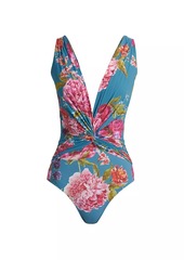 Chiara Boni La Petite Robe Almea Floral Twist One-Piece Swimsuit