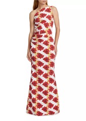 Chiara Boni La Petite Robe Angelina Floral One-Shoulder Mermaid Gown