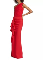 Chiara Boni La Petite Robe Aziza Ruched One-Shoulder Gown