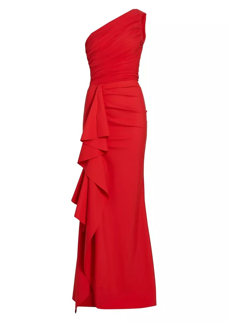 Chiara Boni La Petite Robe Aziza Ruched One-Shoulder Gown