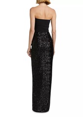 Chiara Boni La Petite Robe Baloc Paillettes Sequined Strapless Maxi Dress