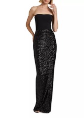 Chiara Boni La Petite Robe Baloc Paillettes Sequined Strapless Maxi Dress