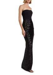 Chiara Boni La Petite Robe Baloc Paillettes Sequined Strapless Maxi Dress