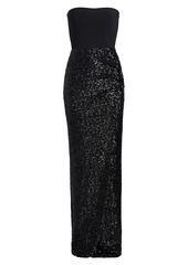 Chiara Boni La Petite Robe Baloc Paillettes Sequined Strapless Maxi Dress